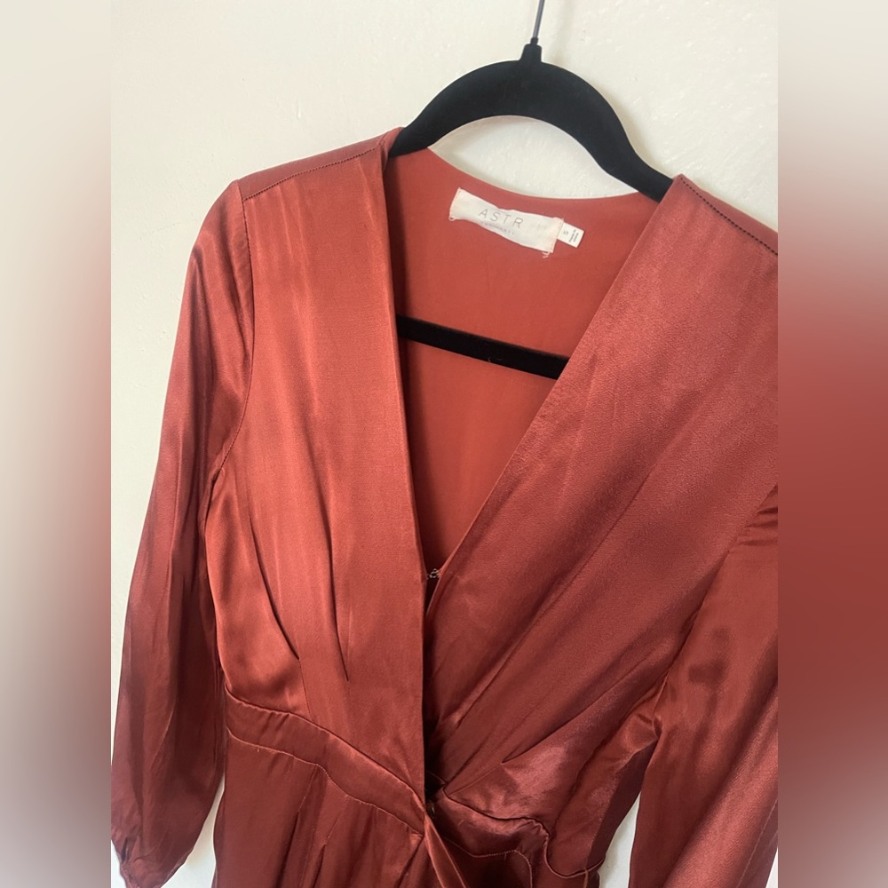 Beautiful rust colored silk pant jumpsuit - Picture 3 of 7